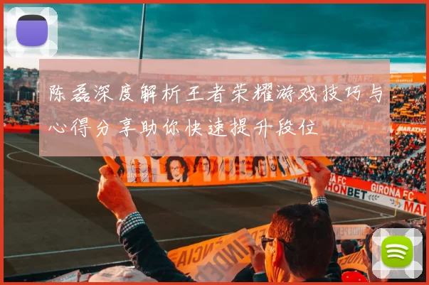 陈磊深度解析王者荣耀游戏技巧与心得分享助你快速提升段位